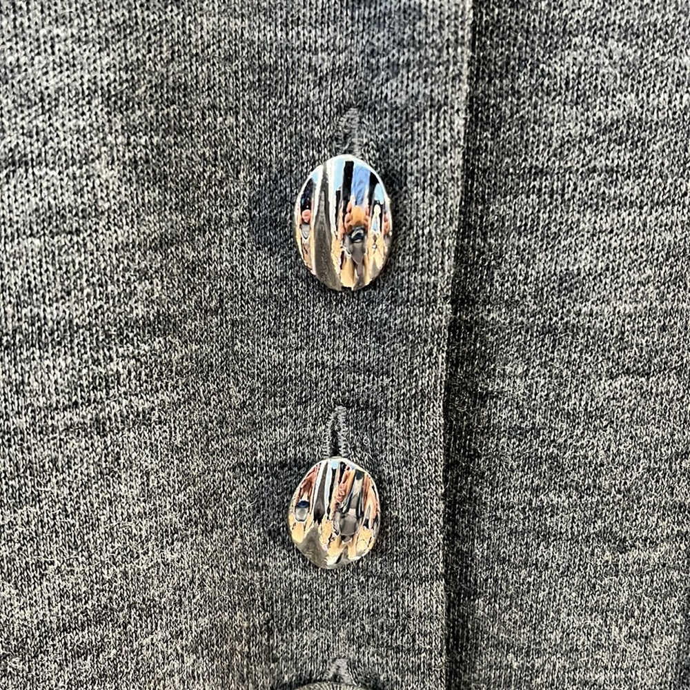 HARVE BENARD Vintage Wool Dress Button Front Gray-Medium - Picture 4 of 5